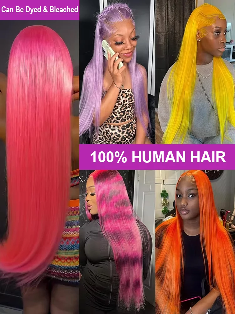 40 Inch 13x6 HD Transparent 613 Blonde Lace Frontal Human Hair Wigs Brazilian Color Bone Straight 13x4 Lace Front Wigs For Women