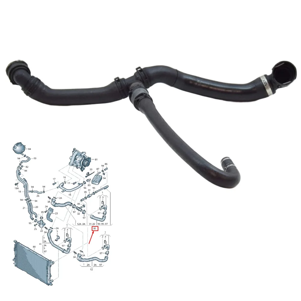 

car Engine Coolant Cooling Hose Pipe 5N0122101R For Q3 2.0T 2012-2014 ABS Radiator Inlet Hose Replacement Hose Engine Parts