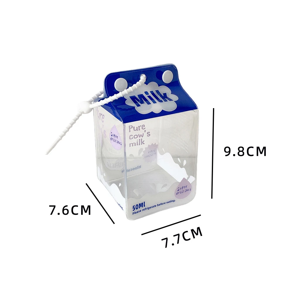 Clear Pvc 3d Milk Box Doll Bag Ins Cartoon Storage Case Portable Figure Display Organizer For Student Girls Toy Collectibles image 6