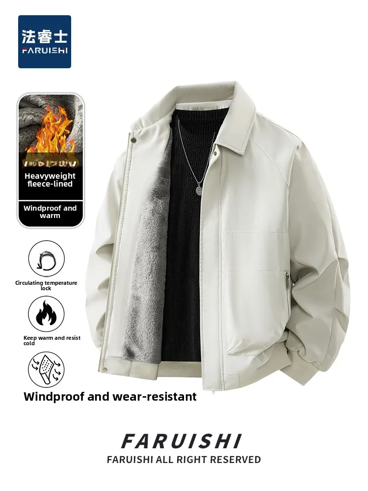 

Утепленная мужская куртка-пилот из флиса, зимняя теплая верхняя одежда в американском повседневном стиле, молодежная, свободного кроя, из полиэфирного волокна