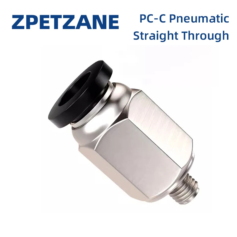 Pneumatic Fittings Brass Mini Connector Air Pipe Quick Plug PC4-M3/M4/M5 4mm Threaded Straight Through Connection