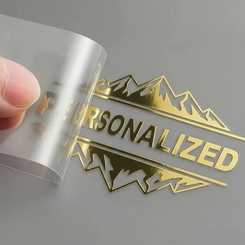 100 Stück Aufkleber, personalisierte Metallaufkleber, Logo, 3D UV DTF, individuelle Transferaufkleber, Hochzeitsetiketten, wasserfest