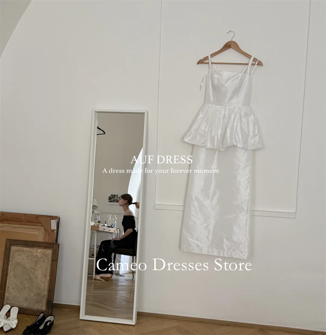 ชุดแต่งงานทรงสี่เหลี่ยมคอวีแบบสั่งตัดของ SONDR ผ้าทาฟต้า ยาวกรอมพื้น สีไอวอรี่ ชุดเจ้าสาวสำหรับผู้หญิง