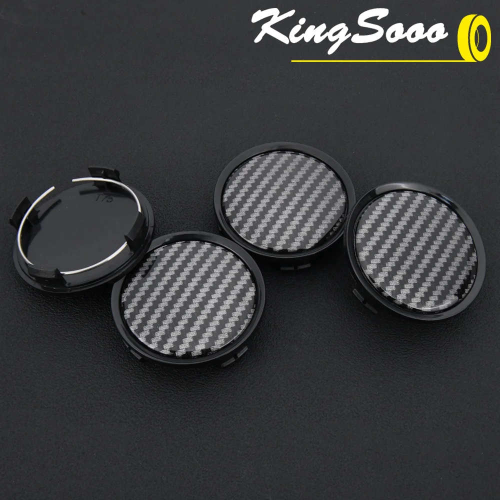 4PCS Wheel Cap 74mm OD & Clip 69mm Rim Caps Blank Center Caps Wheel Cover Hub Cap Black & Silver