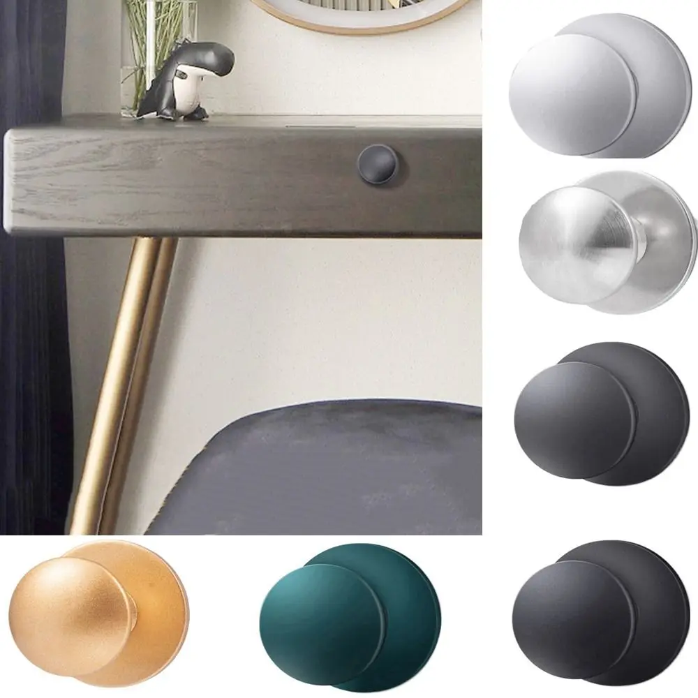 Modern Stainless Steel Door Knob Single Hole White Drawer Handle Black Round Wardrobe Handle Door