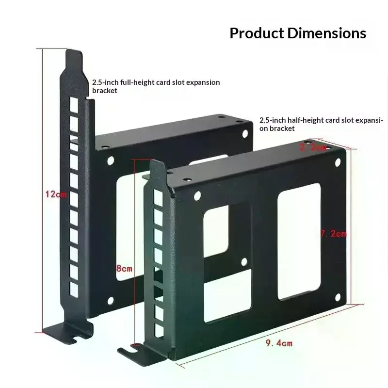 

Desktop Computer Case SSD HDD Universal Hard Drive Bay PCI Card Slot Expansion Rack Suitable For 2.5-inch/3.5-inch Hard Drives
