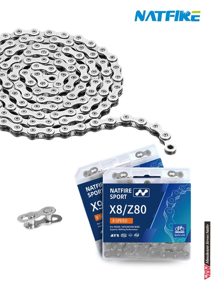 AliExpress NONE NATFIRE Bike Chain 6 7 8 9 10 11 12 Speed Velocidade Electroplated Silver Bicycle Chain Mountain Road MTB Chains Part 116 Links