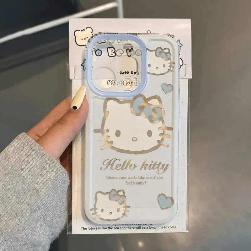 

Hello Kitty Kawaii Anime MINISO Ins Fashion iPhone 15promax Cover Cute Kt Cat Apple Phone Case Lovely Gifts for Girls