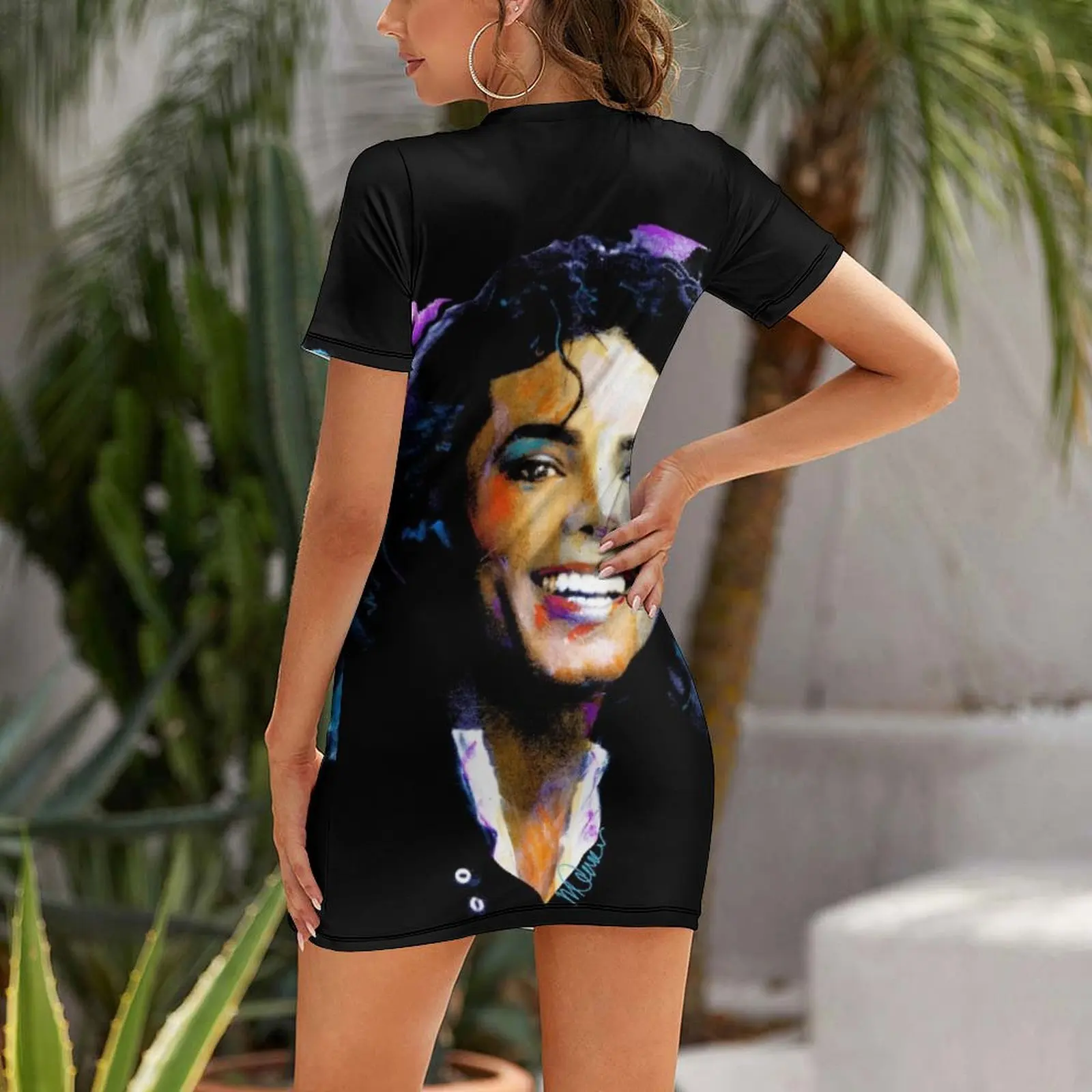 Michael Iconic Smile Jackson Pop Art Portrait Short Sleeved Dress wedding dresses for parties summer clothes