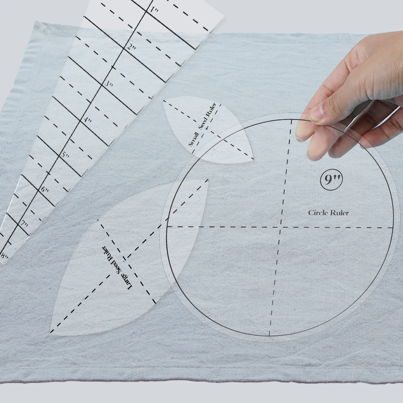 

1Set Quilting Template Acrylic Transparent Ruler for Sewing Patchwork DIY Craft Table Flag Shaped Cutting Guide