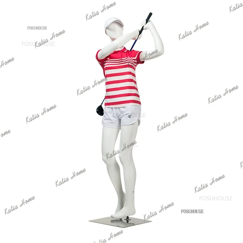 LSLuxury Golf Tennis Sports Mannequins Clothing Store Women's Clothing Window Model Prop Simple Male Full Body Dummy Display Sta