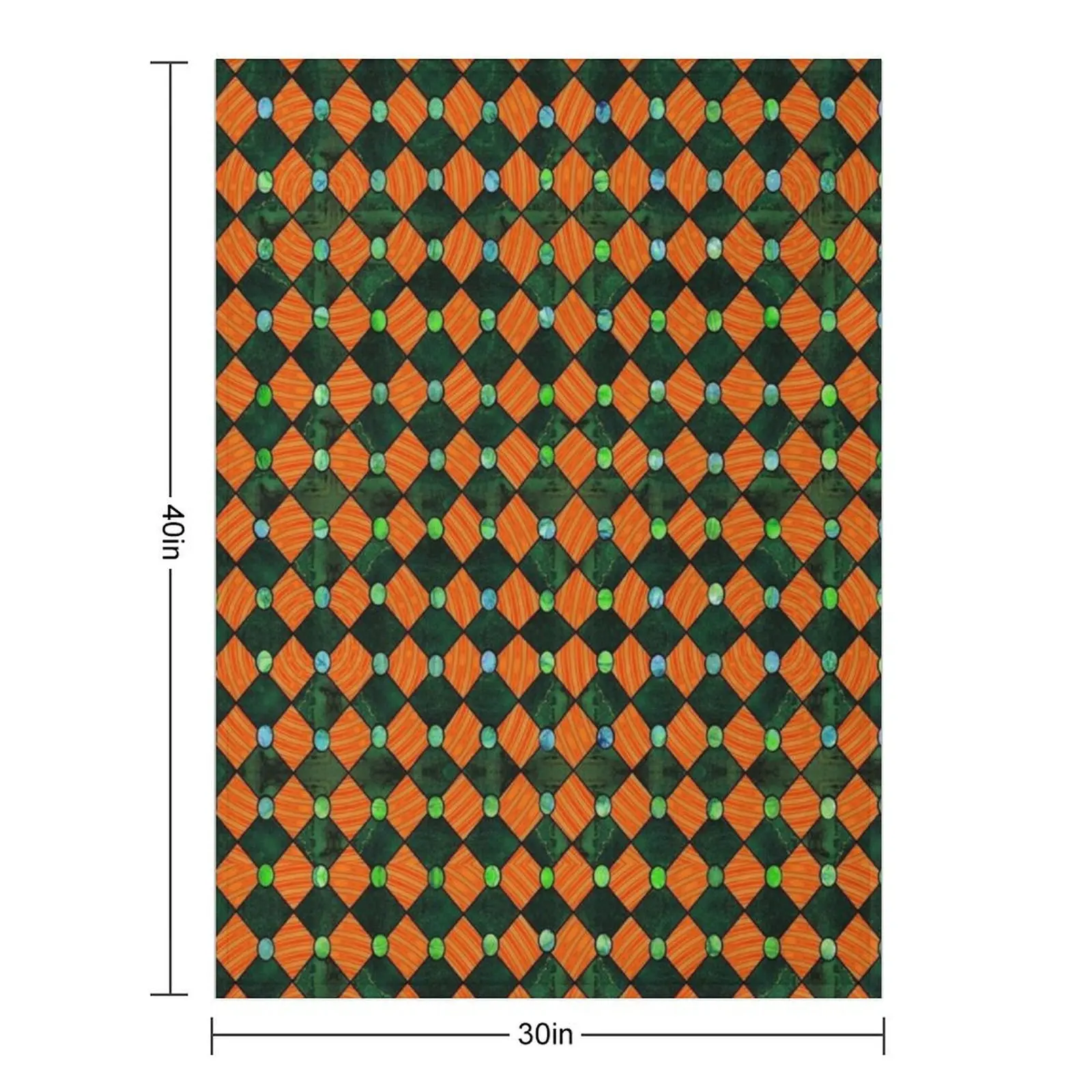 Harlequin in Orange and Green Throw Blanket Bed linens Luxury Brand Decorative Sofas Blankets For Sofas Blankets