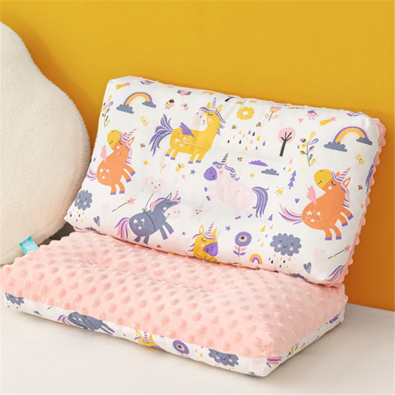 PatPat 100% Cotton Baby Soothing Pillow Cartoon Dinosaur Unicorn Pattern Kids Soft Elastic Sleeping Pillows