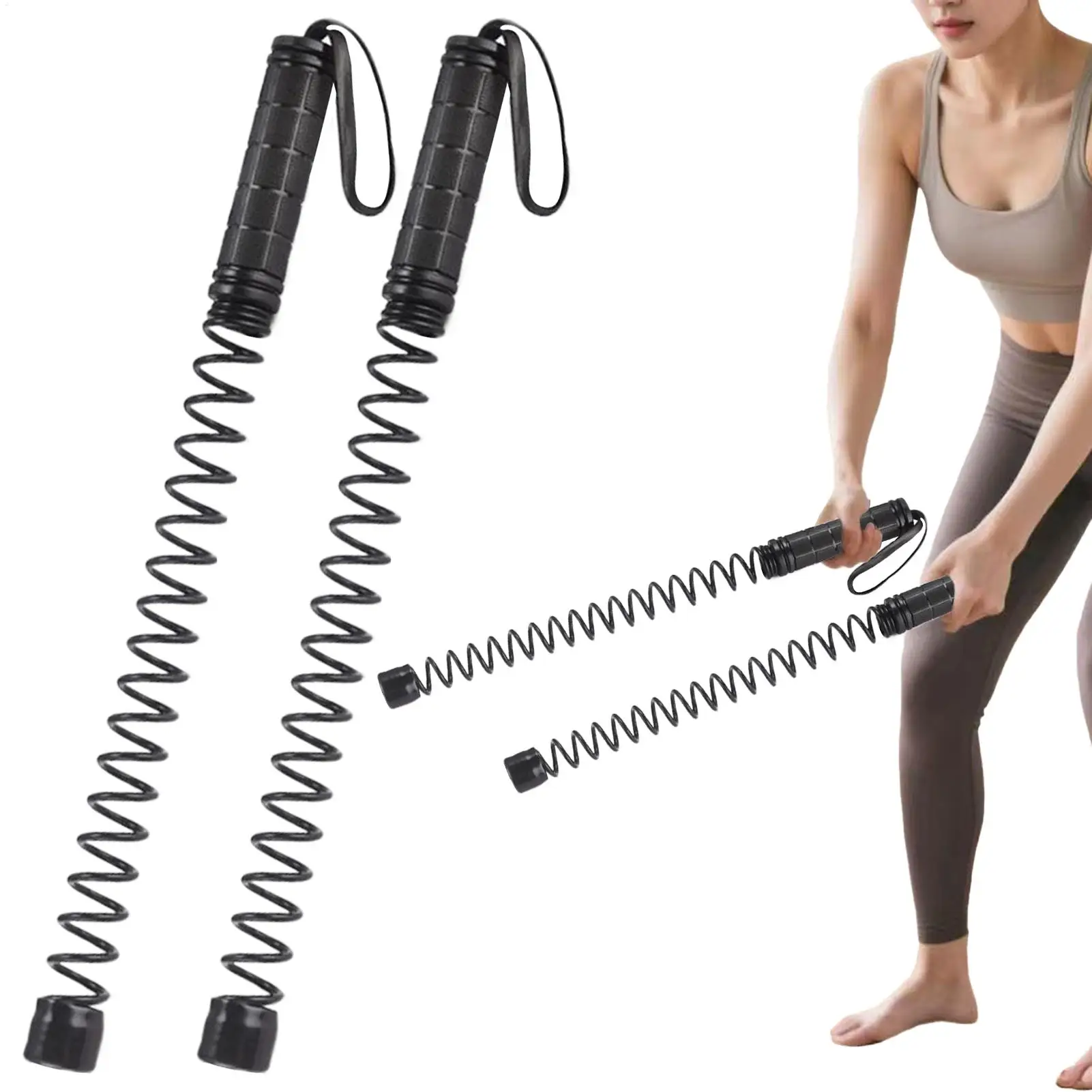 

Battle Ropes Body Shaping Trainer 2 Pieces Cordless Battle Ropes for Cardio Calisthenics HIIT MMA Boxing Equipment Home Outdoor