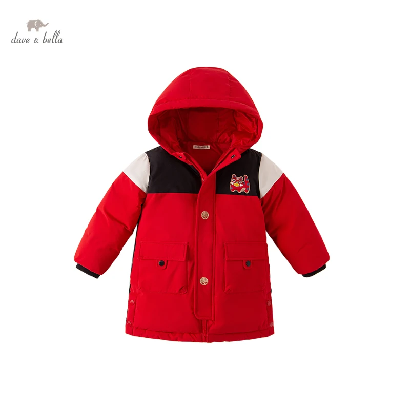 Dave Bella Winter Children's Clothing Boys Duck Down Jacket Fashion Hooded kids Warm Outerwear DB4224254