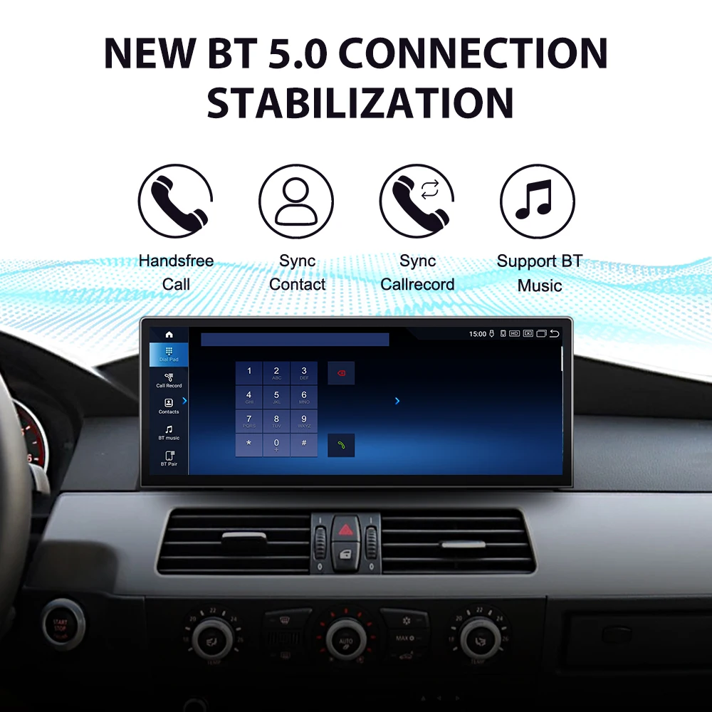 2024 New12.3'' Android 13 Car Android Monitoring for 5 Series E60 2006-2010 GPS Screen with Carplay and Android Auto Radio