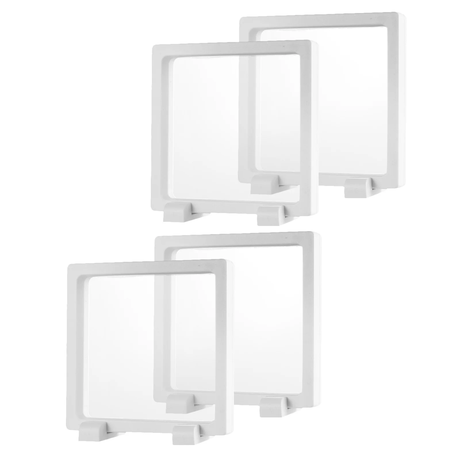 

4 Boxes Floating Jewelry Display Box Clear Frame Portable Organizer for Necklace Ring Bracelet Storage Case Pe Membrane Durable