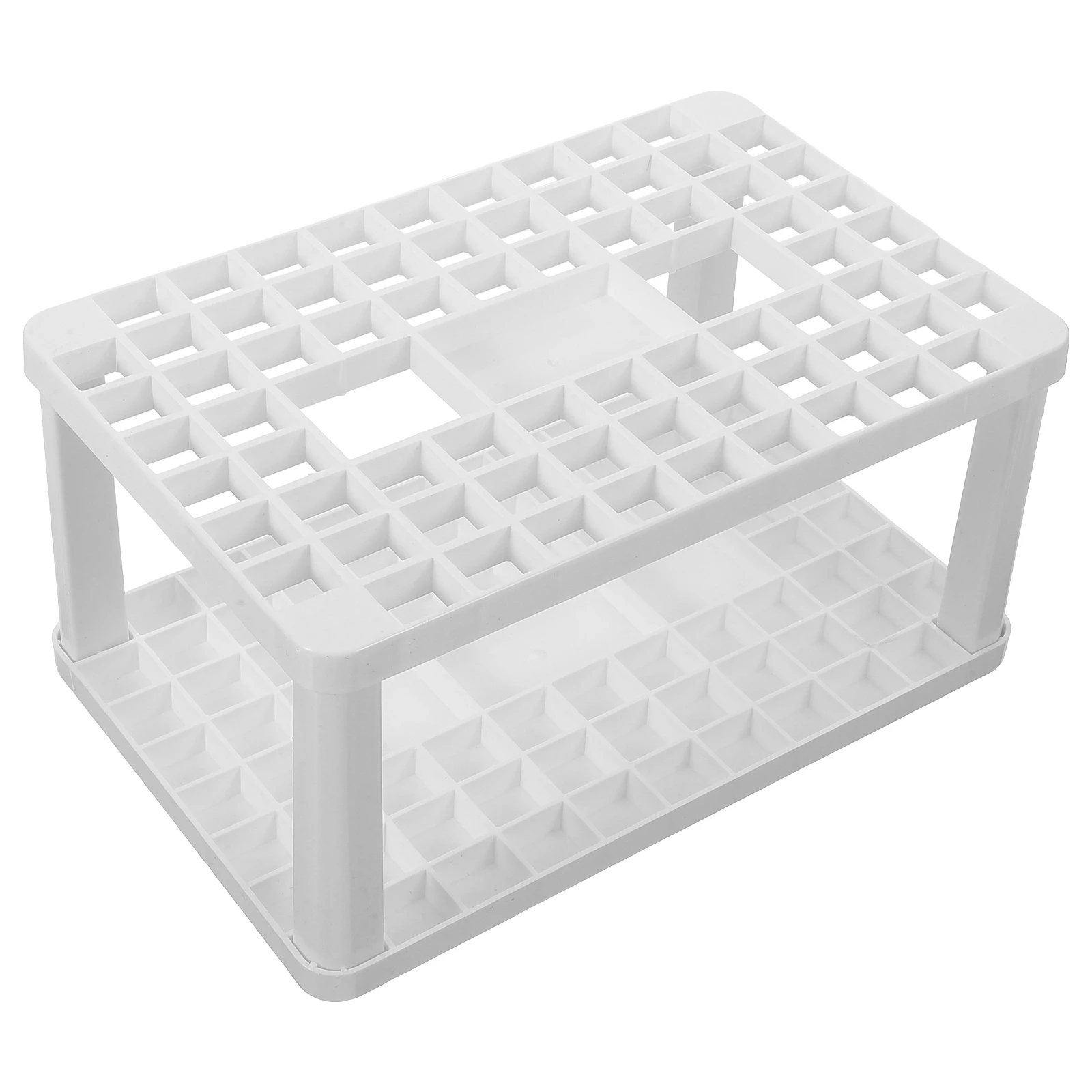 

Makeup Brush Storage Box Square White Desktop Organizer Holder for Vanity Table Top Pen Tool Accessories