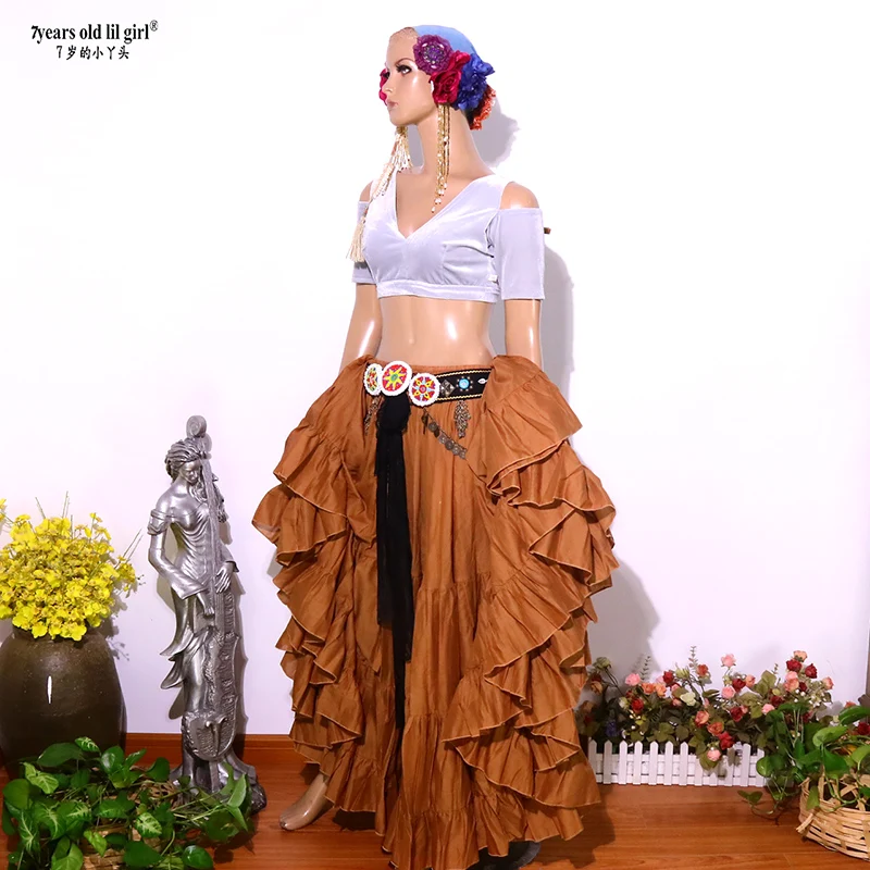 Dança do ventre dança veludo gordura chance tribal choli traje curto manga gota topo cjj58