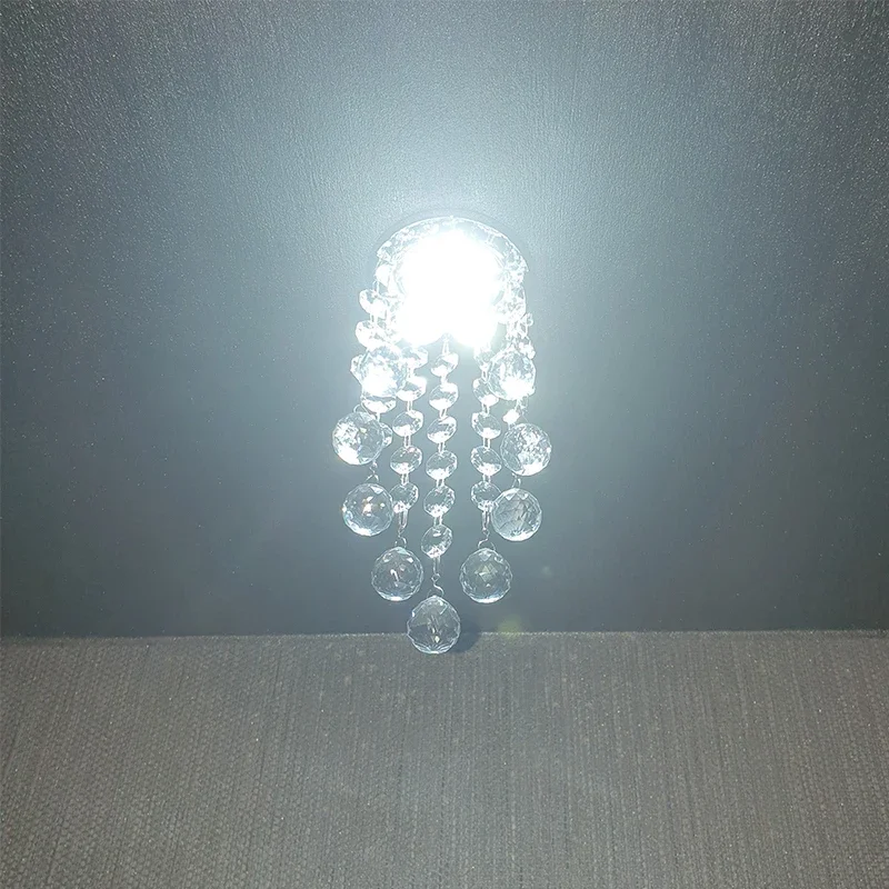 High Quality Dia8*H15.5cm Golden Pendant Mini Crystal Chandelier Suspend LED Ceiling Light Corridor Hanging Lamps