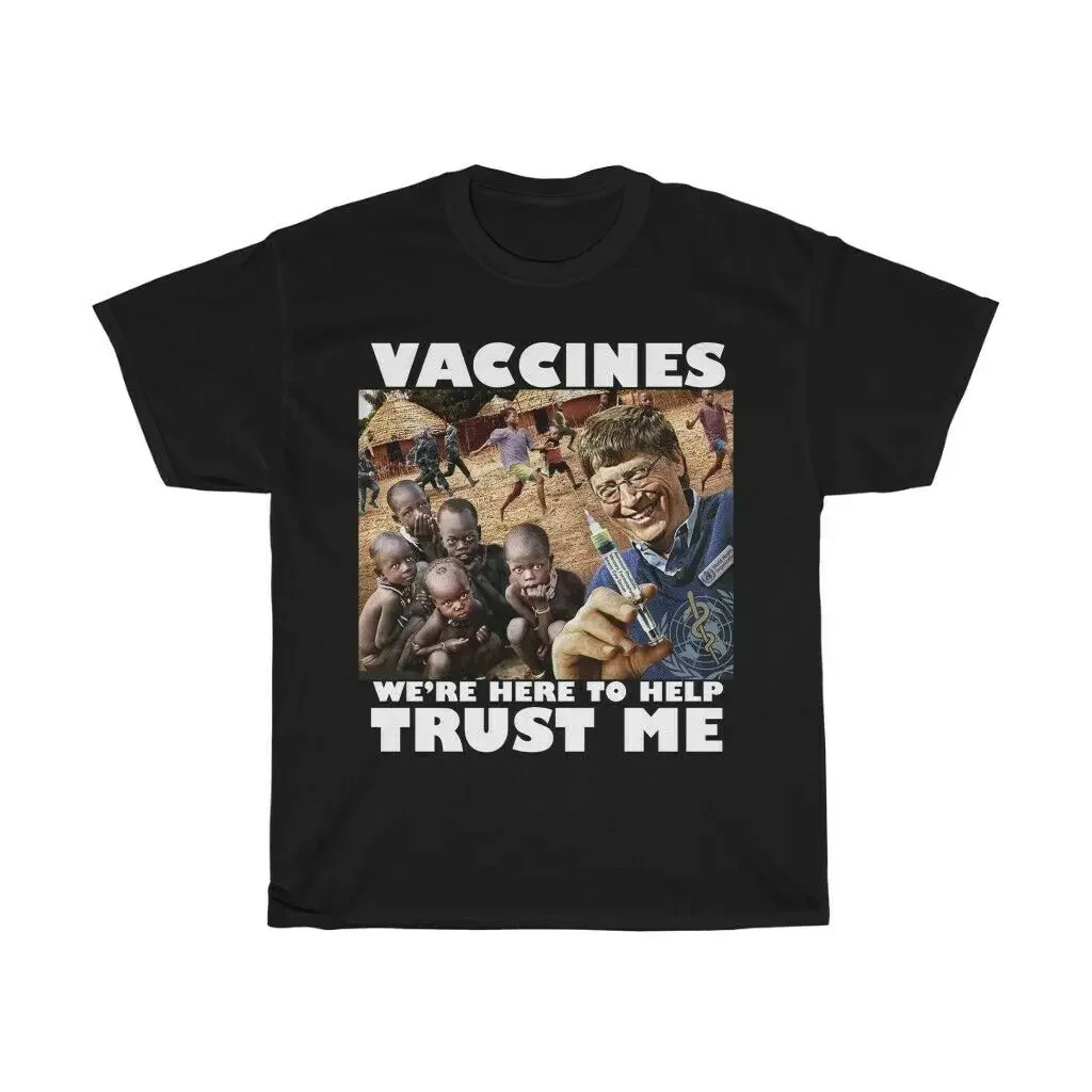 Bill Gates Vaccines We're Here To Help, Trust Me Men's Short Sleeve Tee