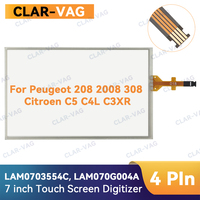 NEW 7 Inch 4 Pins Glass Touch Screen For Peugeot 208 2008 308 Citroen C5 C4l F8 Car CD GPS Navigatio Radio Digitizer Panel