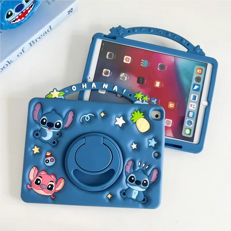 Disney Cute 3D Cartoon Stitch Case For iPad Mini/Air 1/2/3/4/5/6/7 iPad 7/8/9th 10th 10.9inch A16 Kids Tablet Protective Case