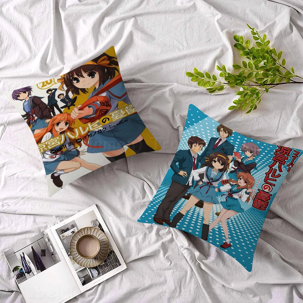 Haruhi Suzumiya SeriesPillow Gifts Home Office Furnishings Bedroom Sofa Car Cushion Cover Case 45x45cm