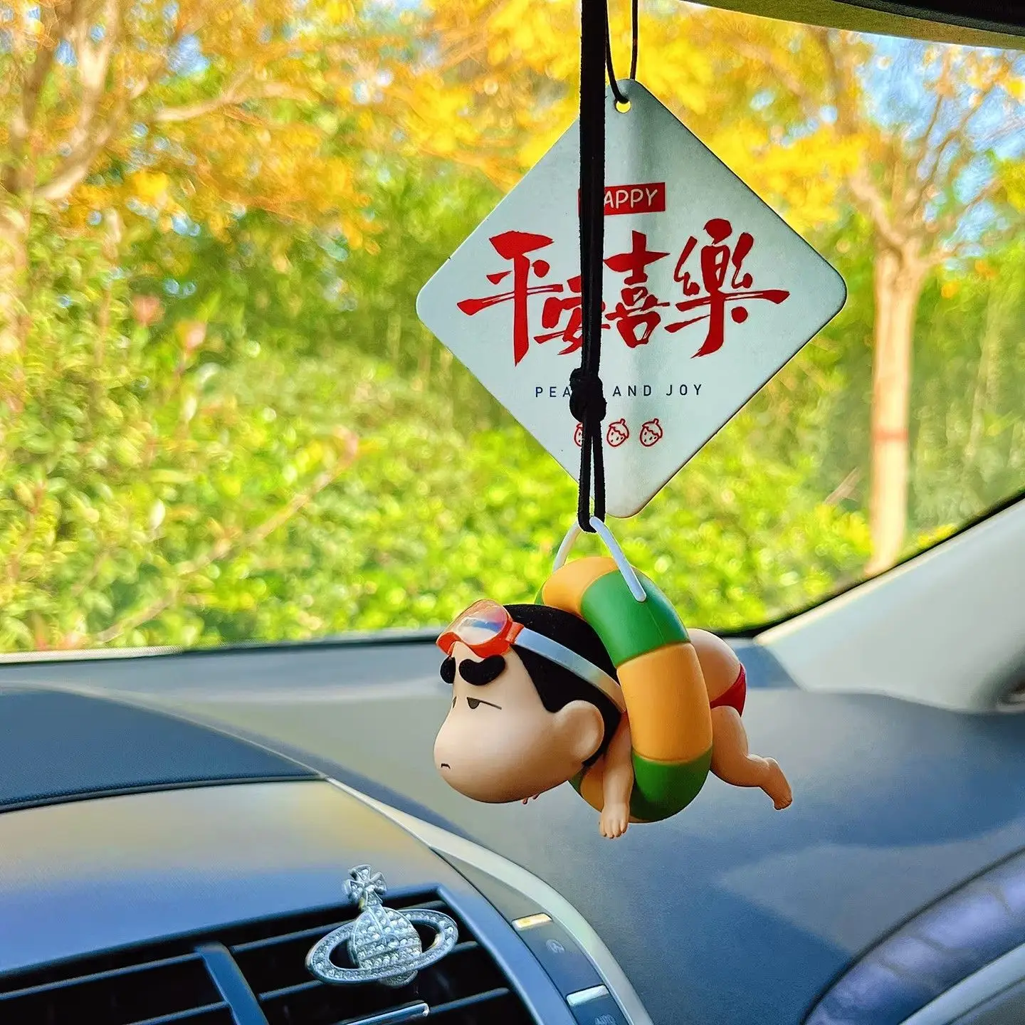 

Anime Crayon Shin-chan Q Version kawaii Car pendant decoration Action Figure PVC Model Toys doll Collectible Gifts