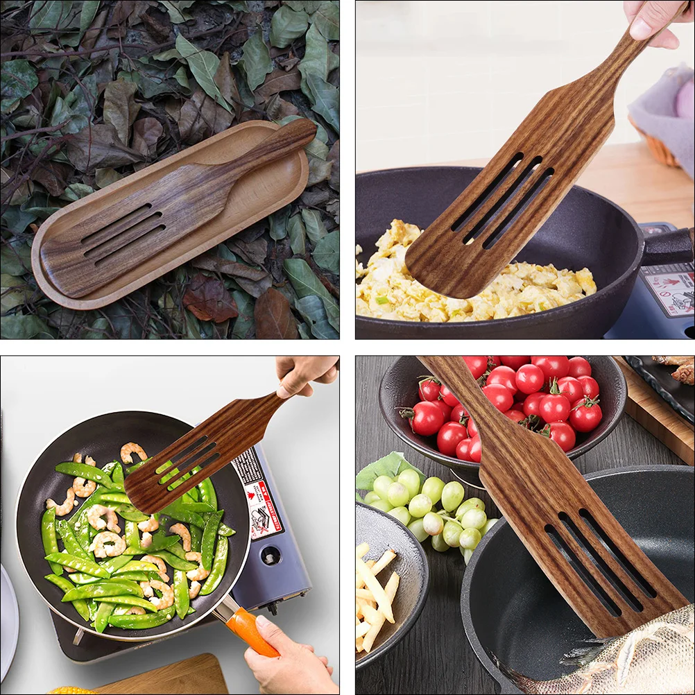 

Long-handled Spatula Set Utensil Cookware Camping Induction Tools Handles Cooking Wooden Non-Stick Kitchenware Utensils