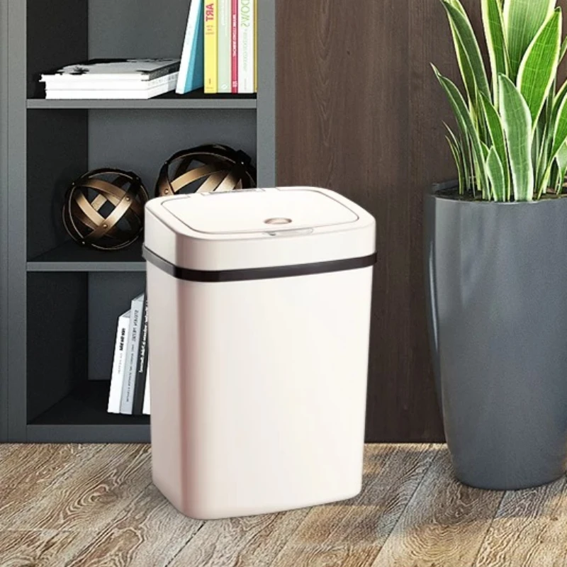Smart Auto Induction Trash Can,Touchless Open/Close Plastic Bin, Quiet Motor ABS+PP Kitchen Waste,Adjustable Sensor Garbage Unit