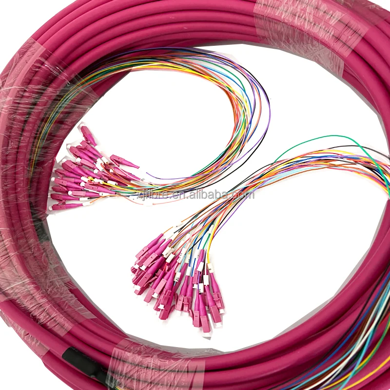 

2025 hot sale 24FO LC/UPC to 24F/LC UPC Fanout Patch Cord OM4 50/125 8.5mm Breakout Cable Communication Cables Product