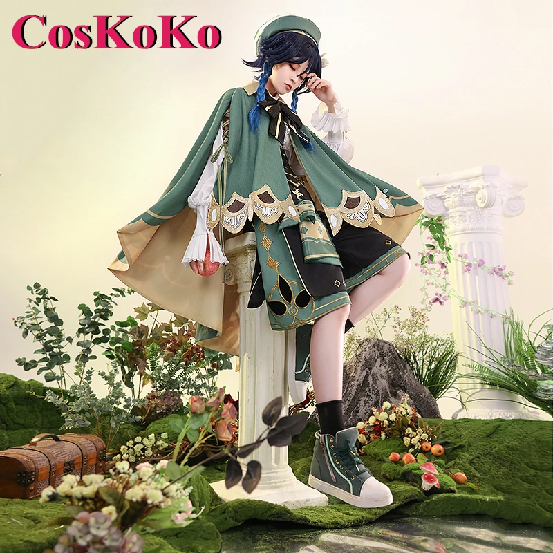 CosKoKo Venti Cosplay Game Genshin Impact Costume Derivative Product Barbatos Apple Toast Handsome Uniform Role Play Clothing