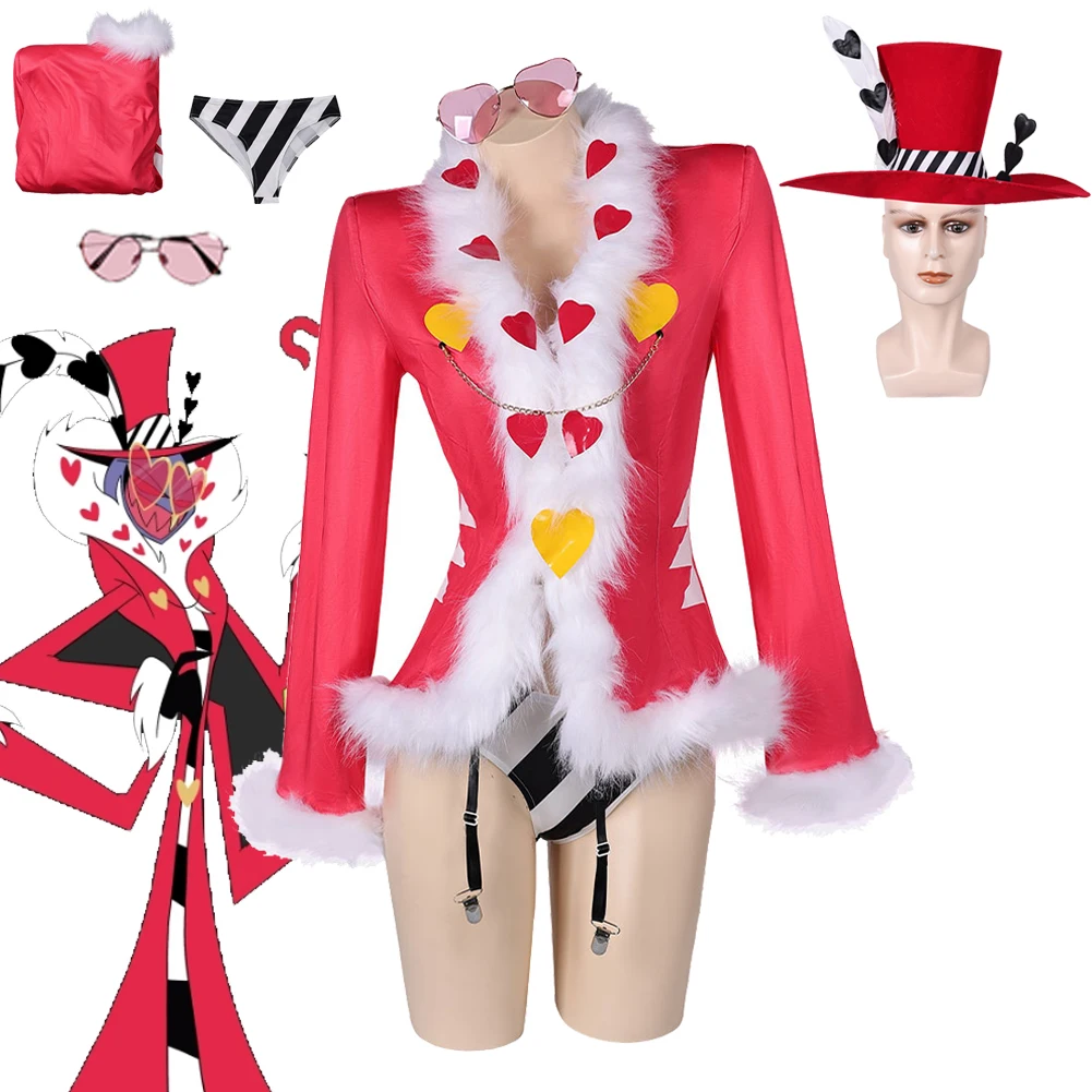 Hazzbin-Disfraz de San Valentín para mujer, lencería de Cosplay de Fantasia para Hotel, disfraz para adultos, tocado, traje de Carnaval de Halloween