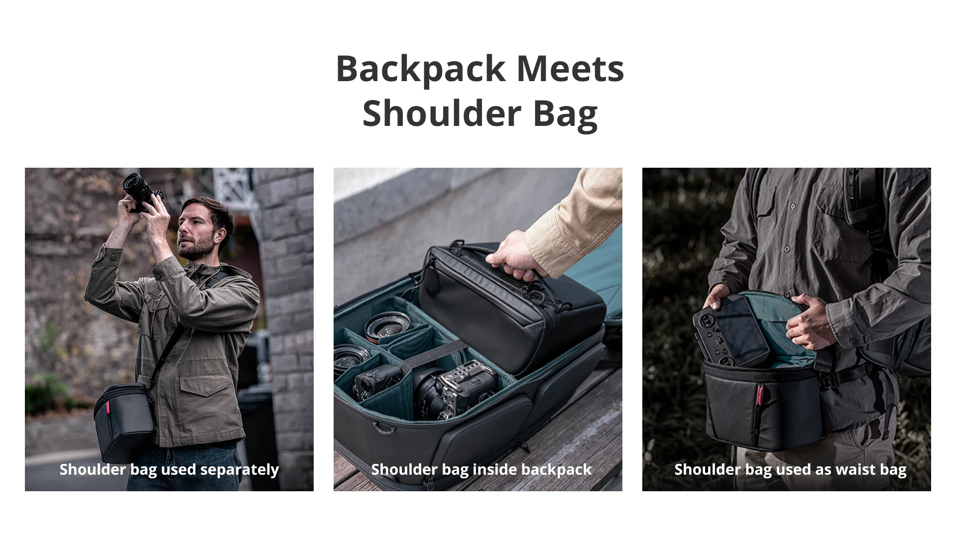 PGYTECH OneMo 2 Kamerarucksack mit Umhängetasche für 16-Zoll-Laptop für Fotografen, wasserdichter Rucksack für DJI Air 3 – Detail 2