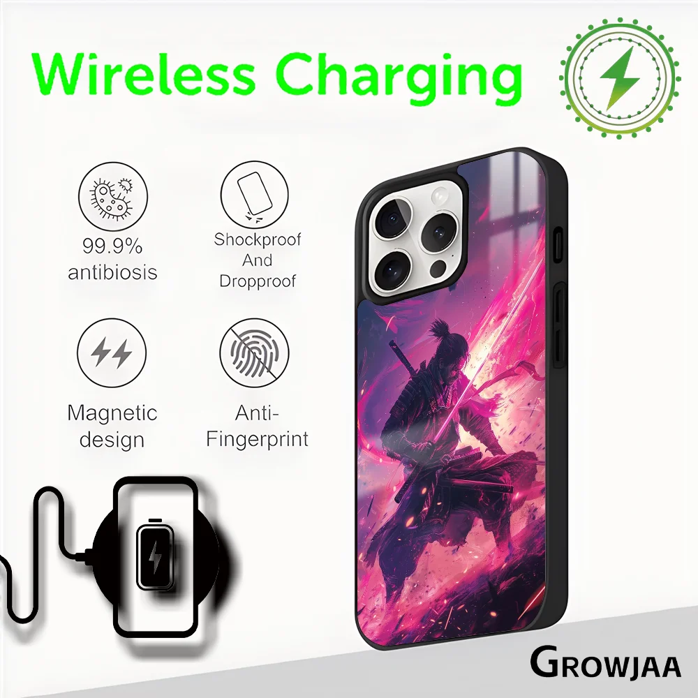 Cool Game S-Sekiro Phone Case Magnetic For iPhone 16 15 14 13 12 11 Pro Max Plus Mini Magsafe Wireless Charging Cover