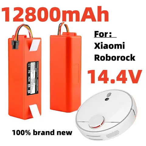 Replacement Battery for Xiaomi Roborock S55 S60 S65 S50 S51 S5 MAX Robot Vacuum Cleaner S6 Parts 14.4V 12800mAh