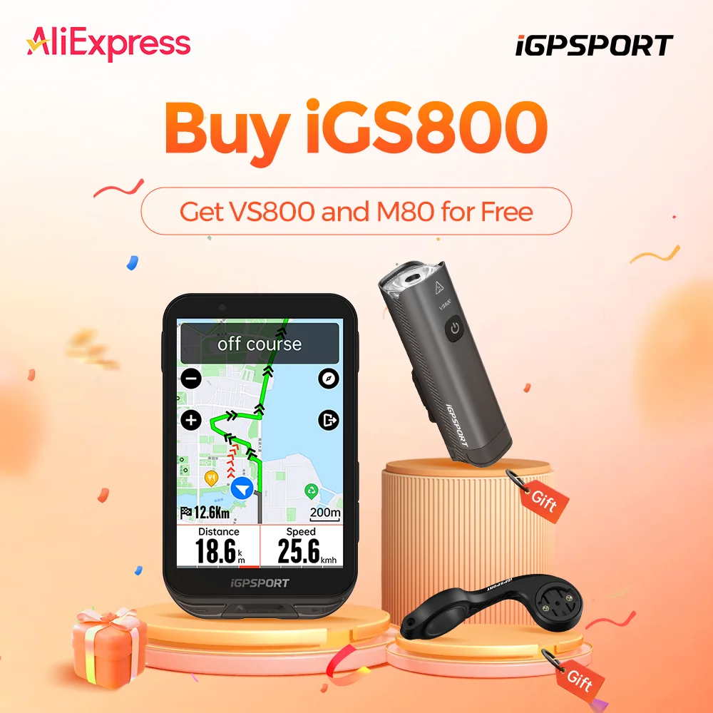 iGPSPORT iGS800 Touch-screen Bike Computer Professional GPS Cycling Computer Map Navigation WiFi ANT+ 50H Battery Life