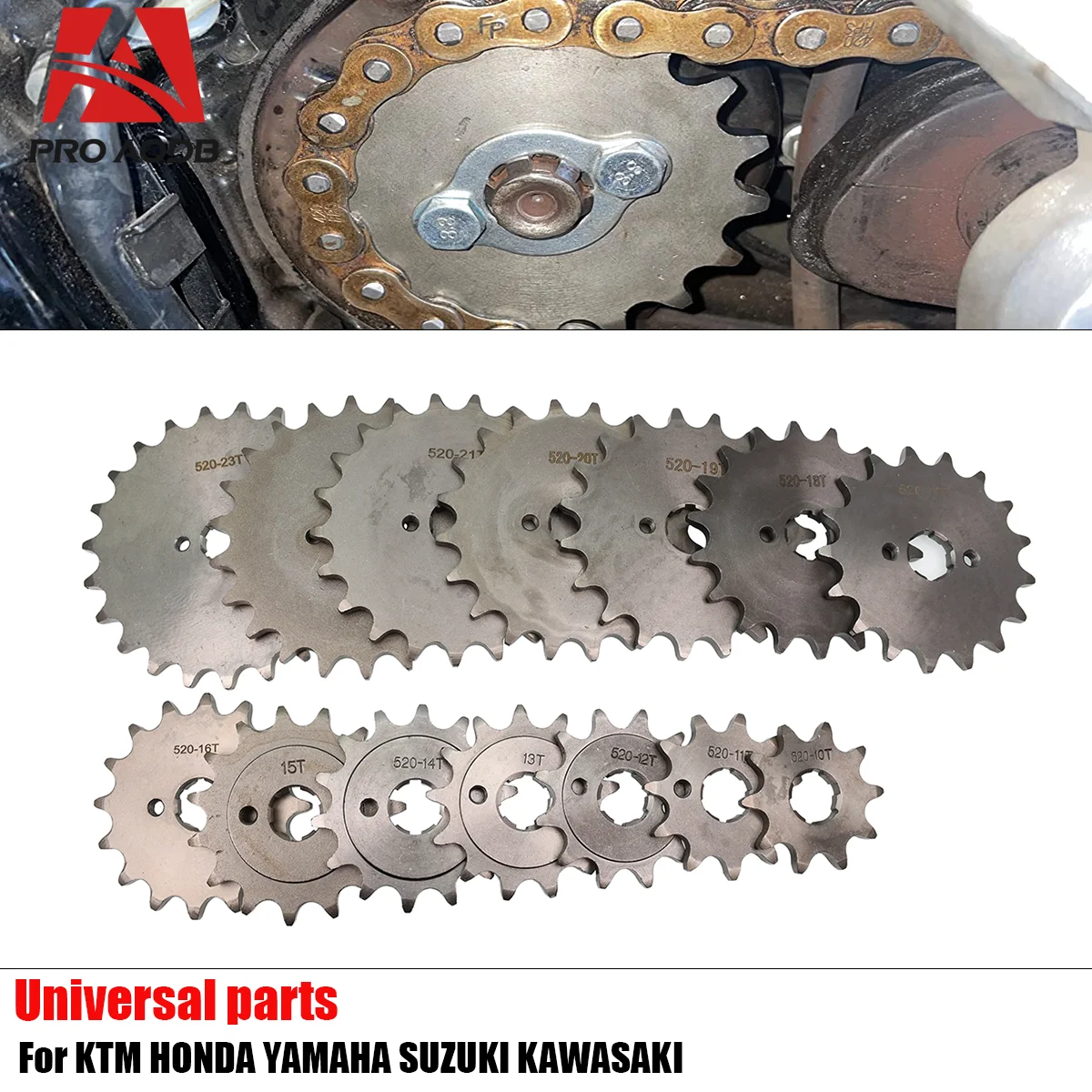 

520# Chain 20mm Front Engine Sprocket 10T - 23T Front Engine Sprocket Front Engine Sprocket For ATV Quad Dirt Bike Motorcycle