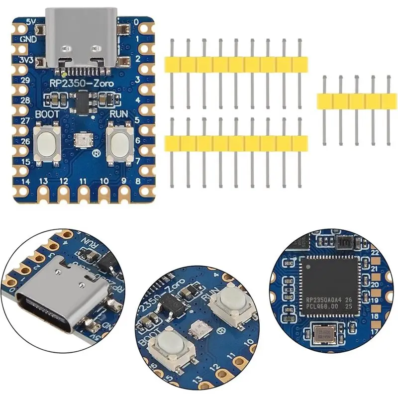 RP2040 Zero Boards Dual-Core 264KB Cortex M0+ Processor 2MB Flash Pins Are Unsoldered