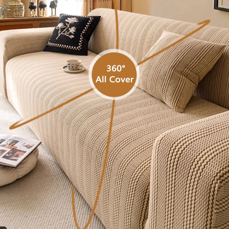 Jacquard Velvet Elastic Sofa Cover Anti-cat Scratching Four Seasons Universal 360° All Cover Couch Protector Covers