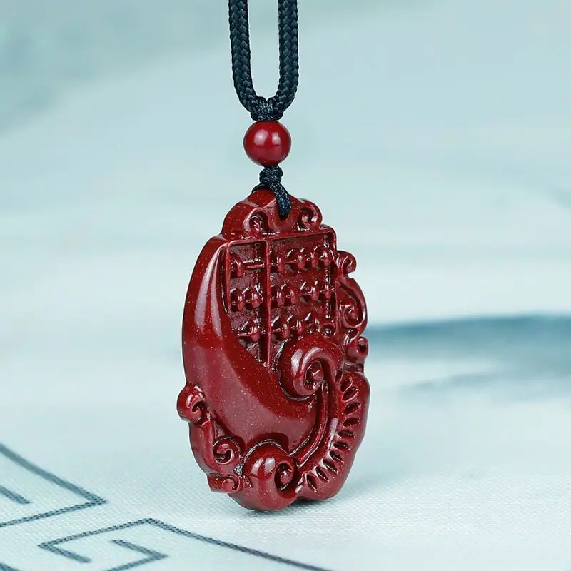 Natural Imperial Purple Gold Cinnabar Wishful Thinking Pendant