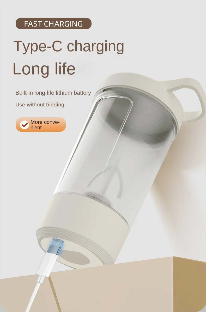 Alt: "Portable USB Rechargeable Personal Blender 450–650ml from Acuvick"