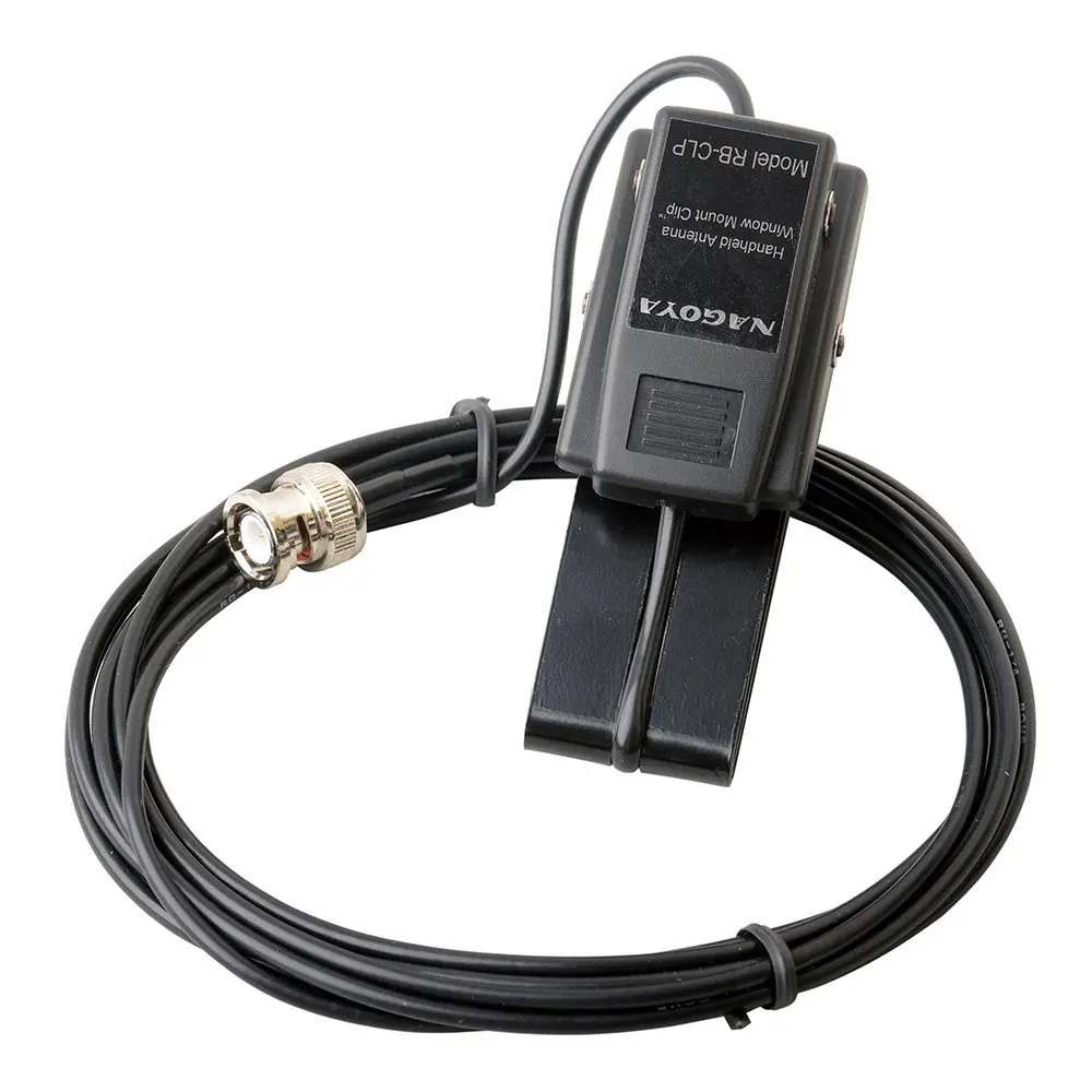 Nagoya RB-CLP Window Clip Mount with RG-174 3M Cable SMA-Female to Male/BNC-F  M for Car Mobile Ham Radio Antenna Extend Line