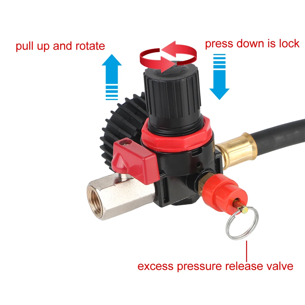 Car Repair Tools Turbocharger System Leak Tester 1-3/8'' 35mm to 3-1/2'' 90mm Adapters With Pressure Gauge 9pcs/Set 90psi/6bar view 6
