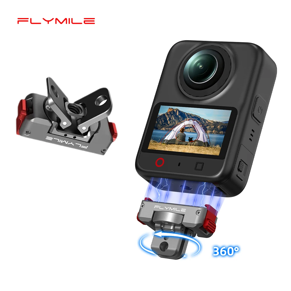 Flymile Magnetic Mount Adapter for DJI OSMO 360 II Camera Metal Quick Release Base Rotatable Bracket 1/4