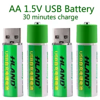 Large capacity 1.5V AA 1300mAh USB rechargeable lithium ion battery for remote control wireless mouse + cable