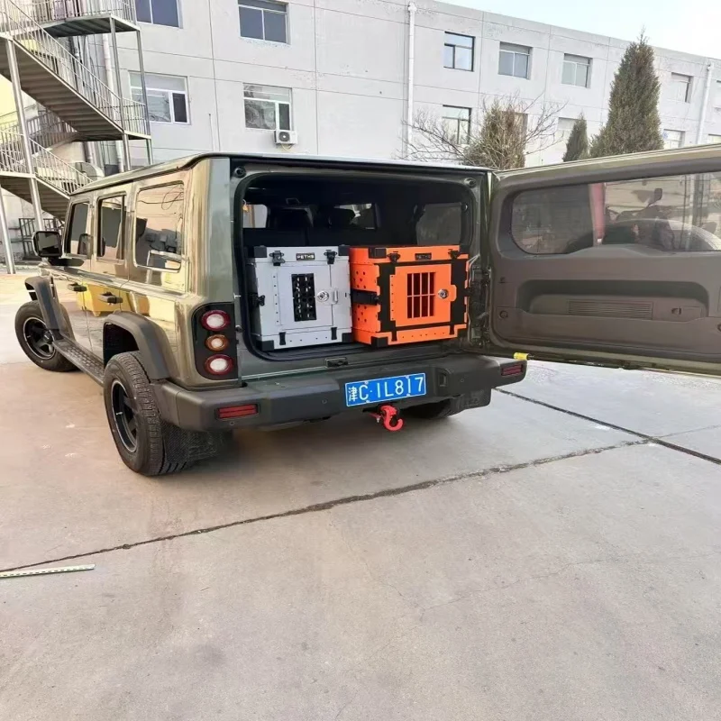 Durable Aluminum Alloy Portable Car Mounted Dog Training Cage Dog Crate