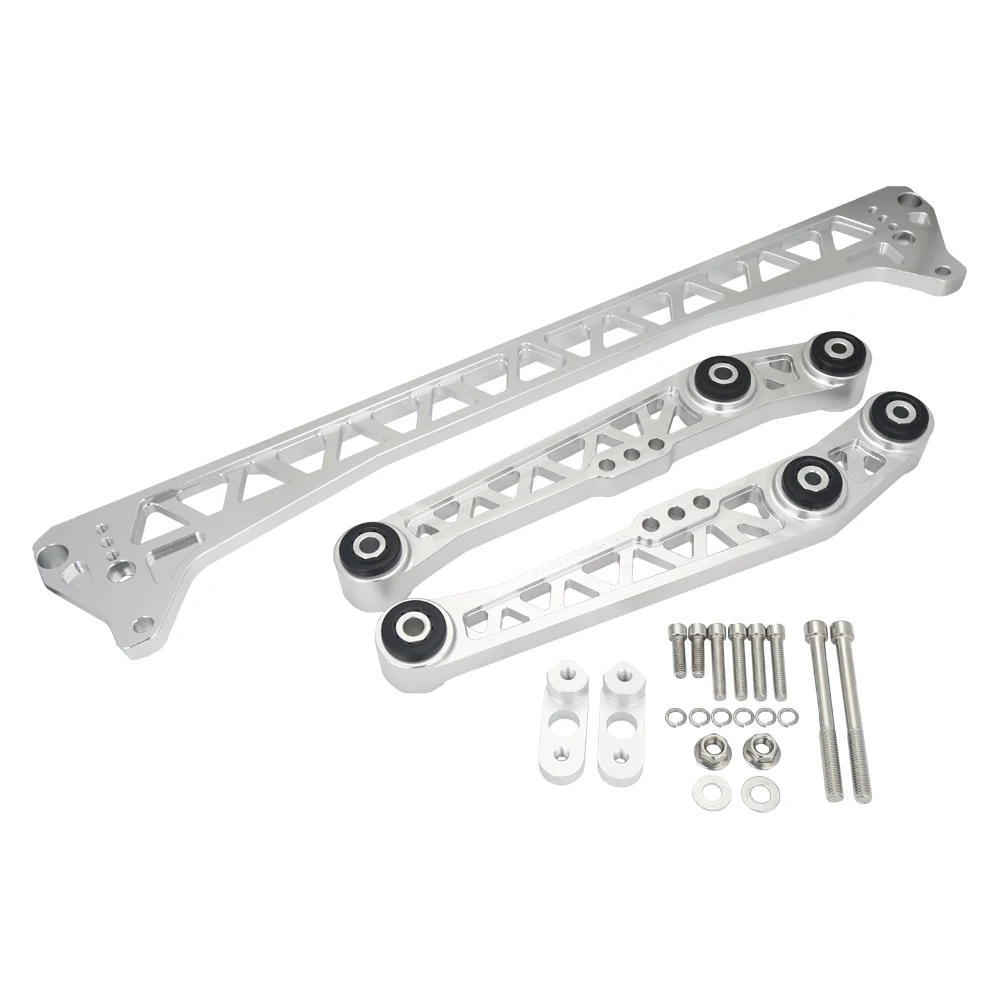 New Silver Billet Suspension Rear Lower Control Arm with Subframe Brace Engine Parts for   for Civic EG 1988-1995 LCA