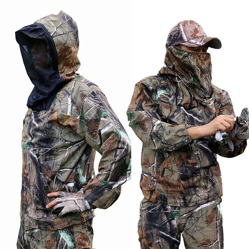 

JungleAnti-mosquito Outdoor Multicam Fishing Clothes Summer Dead Leaves Pine Branch Bionic Camo Hunting Camouflage Ghillie Suit